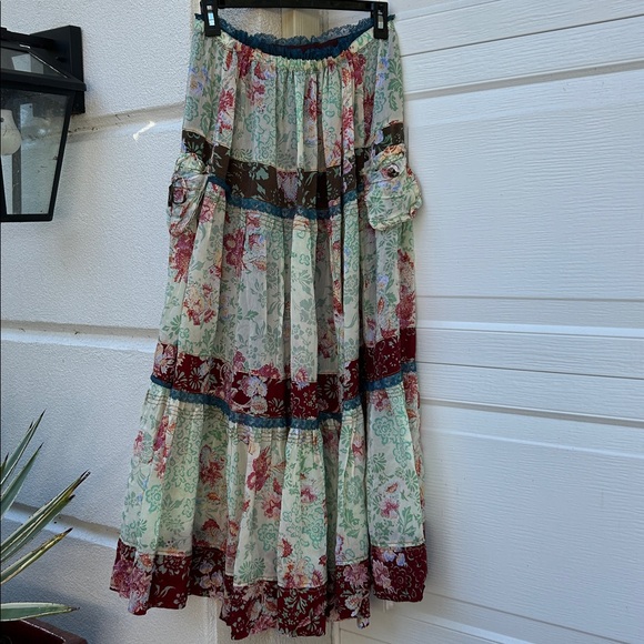 JOHNNY WAS Tiered Boho Maxi Skirt w/ Pockets - Picture 9 of 11